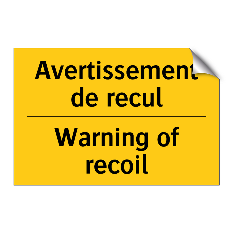 Avertissement de recul - Warning of recoil