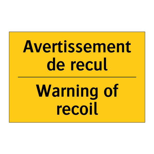 Avertissement de recul - Warning of recoil