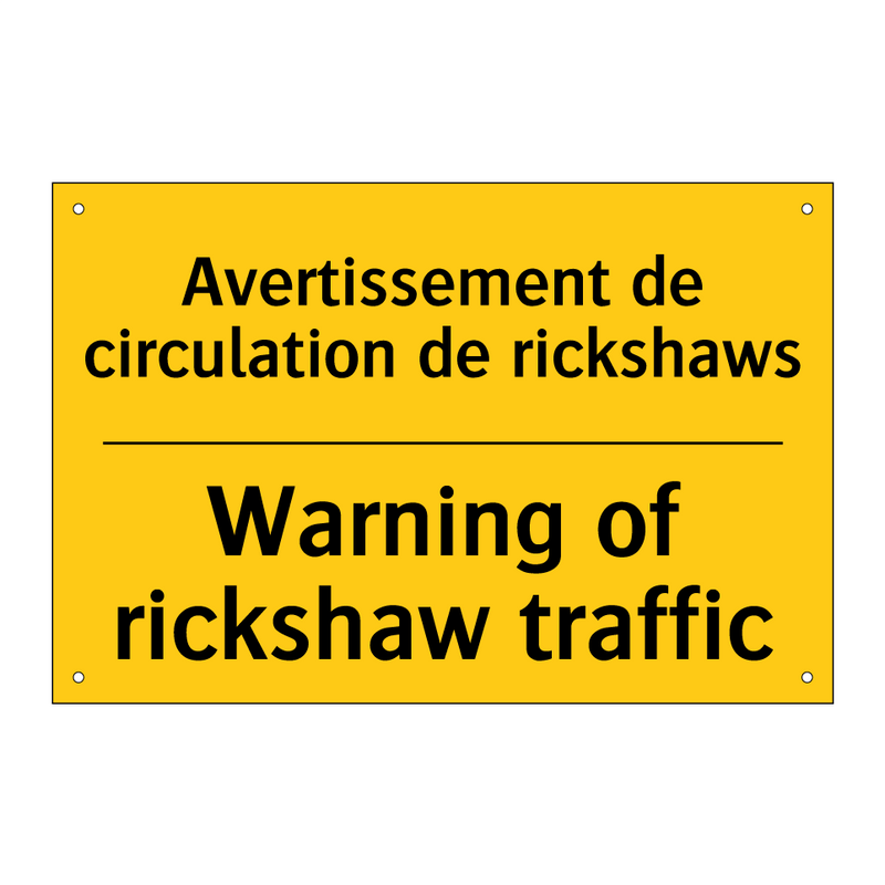 Avertissement de circulation de  /.../ - Warning of rickshaw traffic
