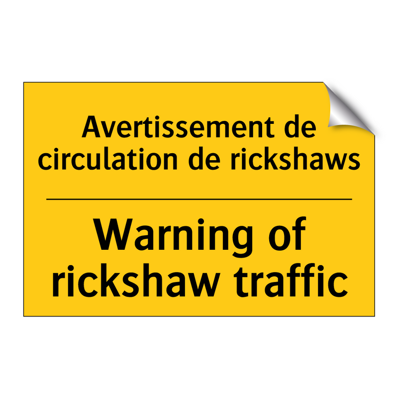 Avertissement de circulation de  /.../ - Warning of rickshaw traffic
