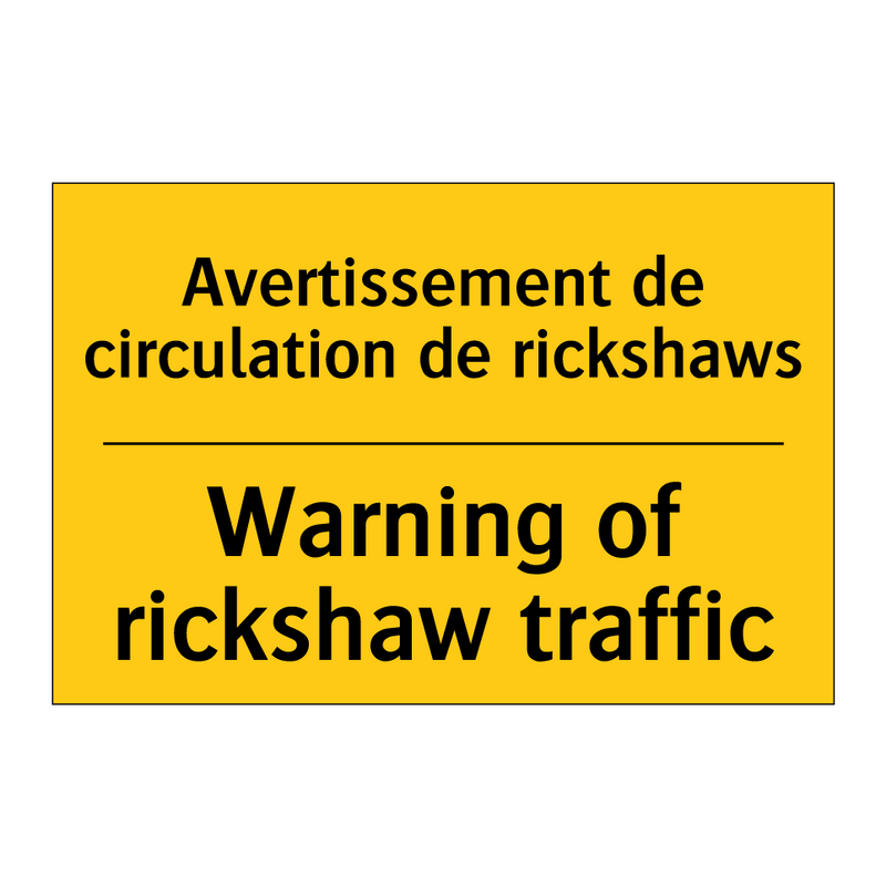 Avertissement de circulation de  /.../ - Warning of rickshaw traffic