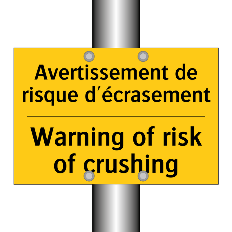 Avertissement de risque d'écrasement /.../ - Warning of risk of crushing