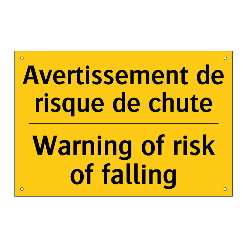 Avertissement de risque de chute /.../ - Warning of risk of falling