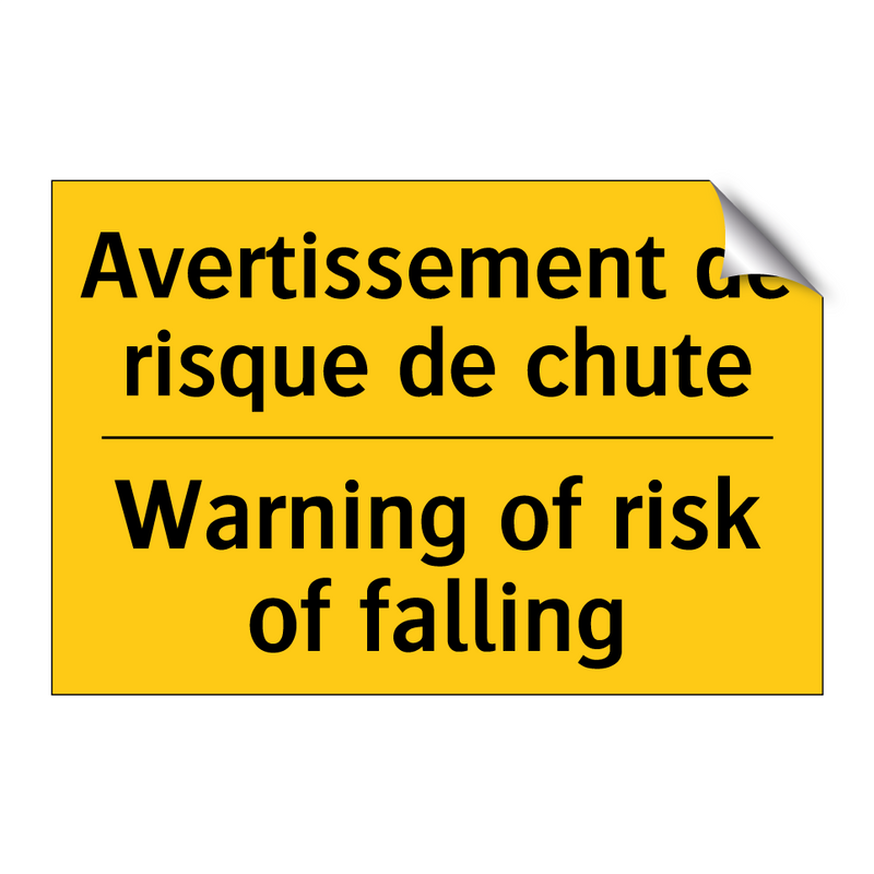 Avertissement de risque de chute /.../ - Warning of risk of falling