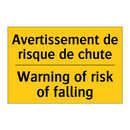 Avertissement de risque de chute /.../ - Warning of risk of falling