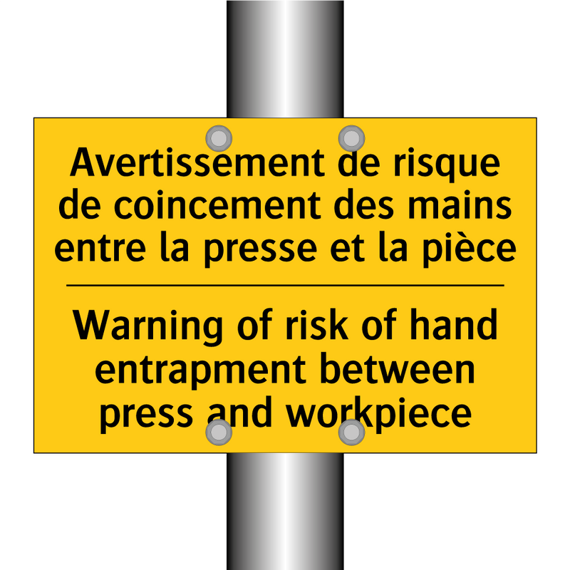 Avertissement de risque de coincement  /.../ - Warning of risk of hand entrapment  /.../