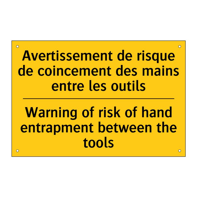 Avertissement de risque de coincement  /.../ - Warning of risk of hand entrapment  /.../
