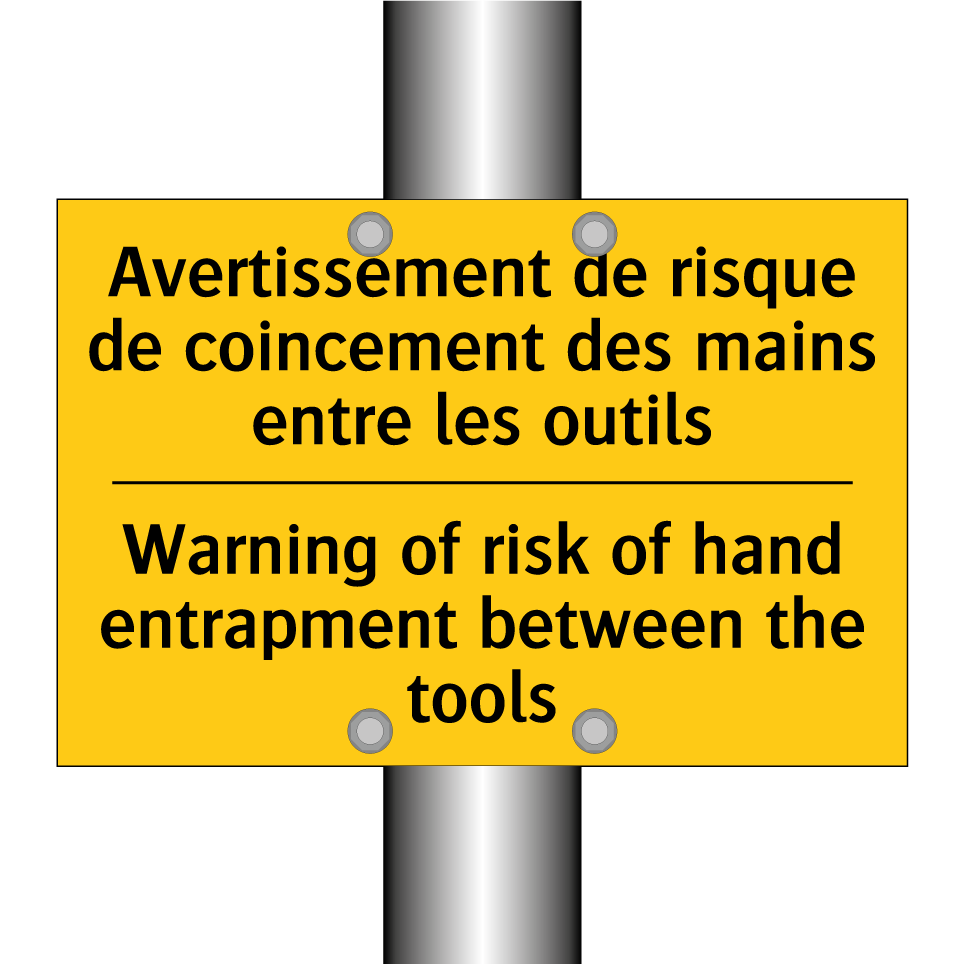 Avertissement de risque de coincement  /.../ - Warning of risk of hand entrapment  /.../