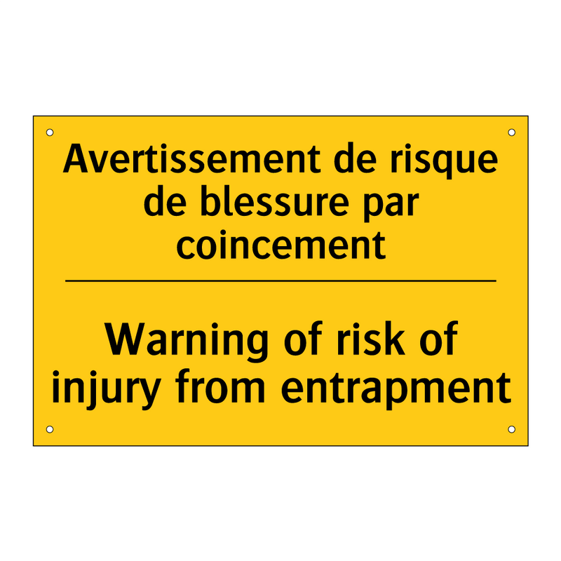 Avertissement de risque de blessure  /.../ - Warning of risk of injury from  /.../