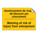 Avertissement de risque de blessure  /.../ - Warning of risk of injury from  /.../