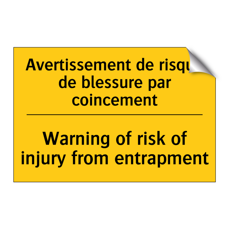 Avertissement de risque de blessure  /.../ - Warning of risk of injury from  /.../
