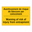 Avertissement de risque de blessure  /.../ - Warning of risk of injury from  /.../