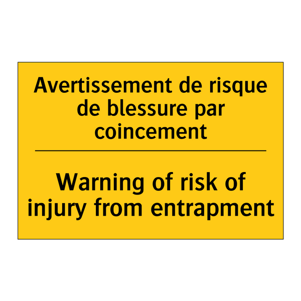 Avertissement de risque de blessure  /.../ - Warning of risk of injury from  /.../