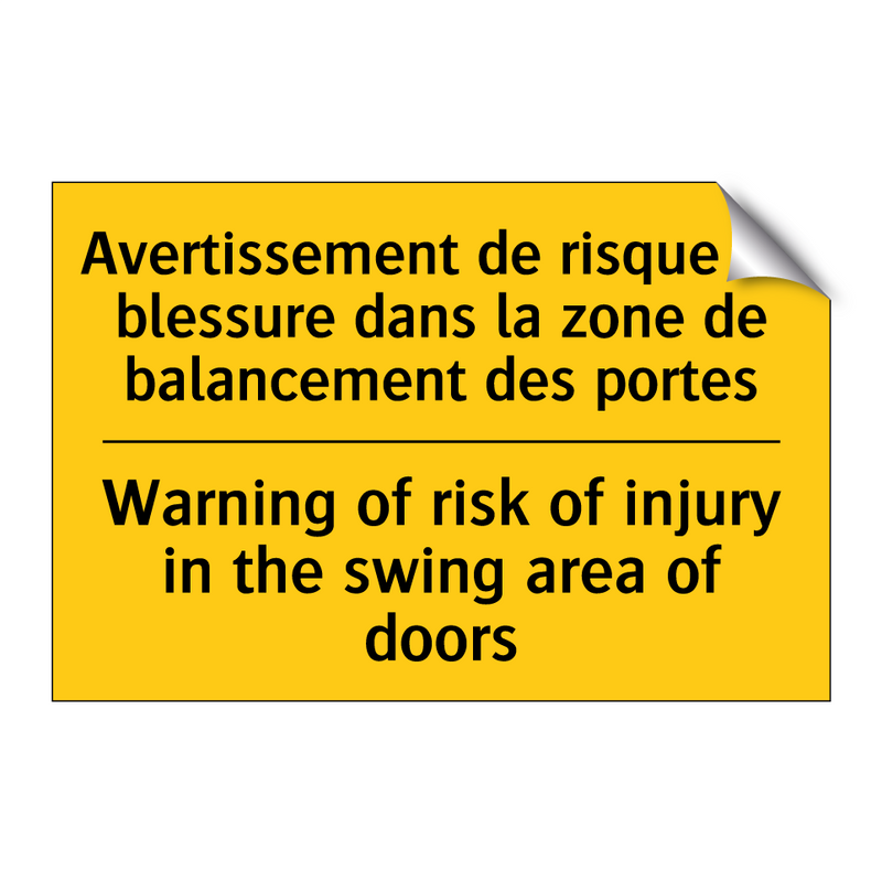 Avertissement de risque de blessure  /.../ - Warning of risk of injury in the  /.../