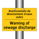Avertissement de déversement d'eaux  /.../ - Warning of sewage discharge