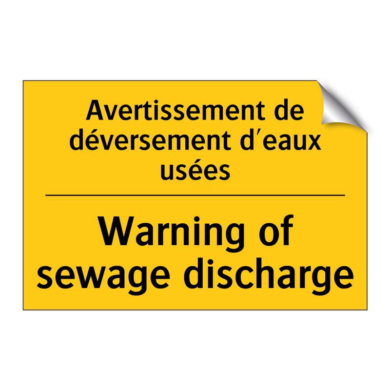 Avertissement de déversement d'eaux  /.../ - Warning of sewage discharge