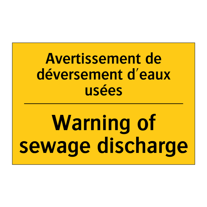 Avertissement de déversement d'eaux  /.../ - Warning of sewage discharge