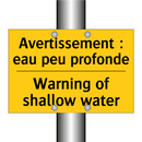 Avertissement : eau peu profonde /.../ - Warning of shallow water