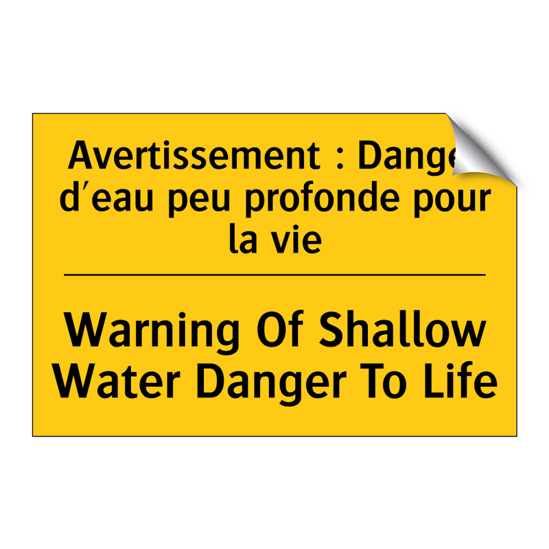 Avertissement : Danger d'eau peu  /.../ - Warning Of Shallow Water Danger  /.../