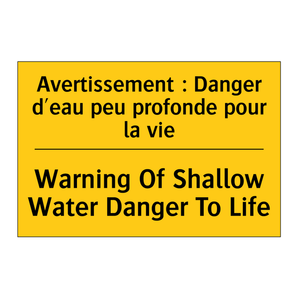 Avertissement : Danger d'eau peu  /.../ - Warning Of Shallow Water Danger  /.../