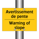 Avertissement de pente - Warning of slope