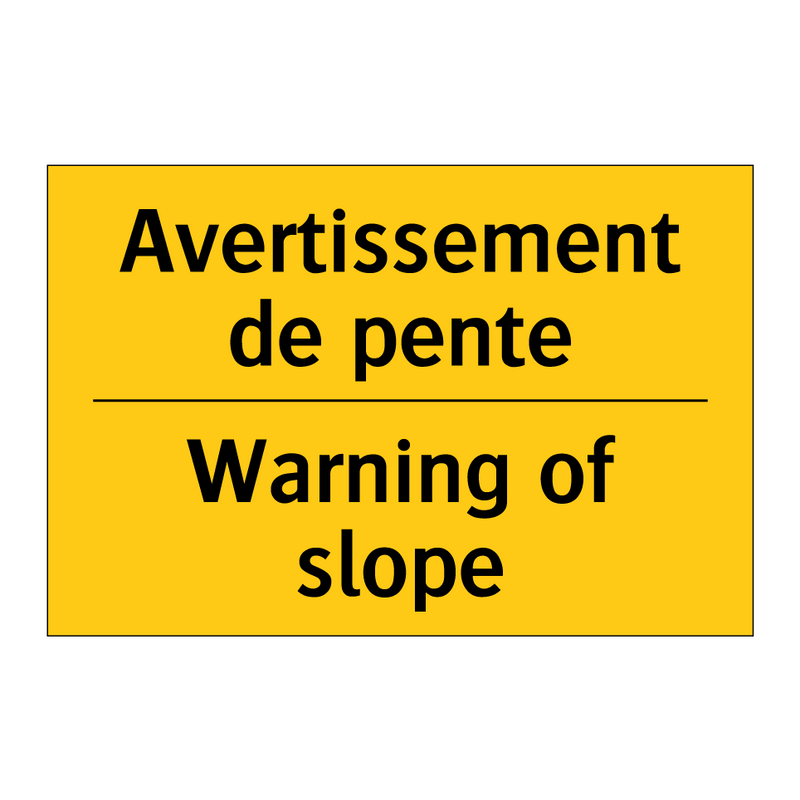 Avertissement de pente - Warning of slope