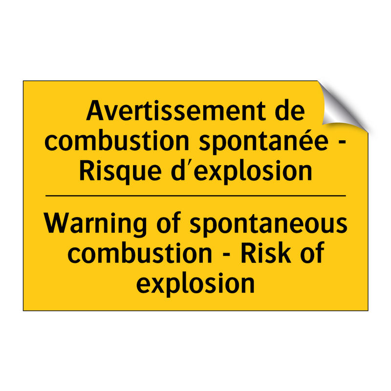 Avertissement de combustion spontanée  /.../ - Warning of spontaneous combustion  /.../