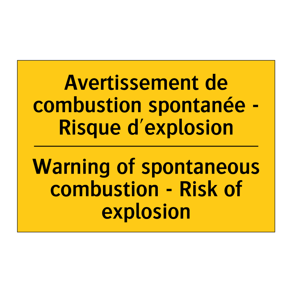 Avertissement de combustion spontanée  /.../ - Warning of spontaneous combustion  /.../