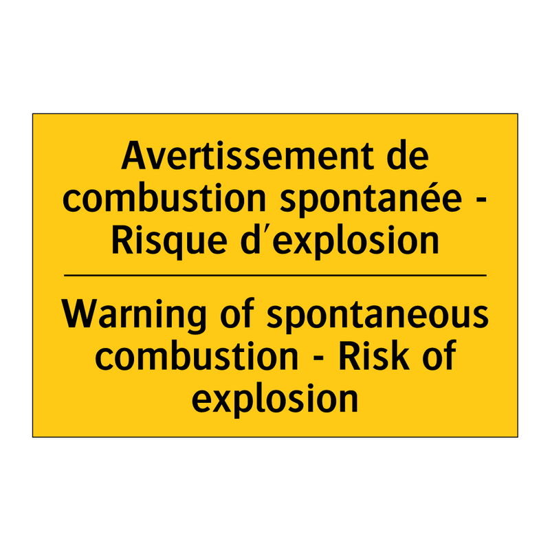 Avertissement de combustion spontanée  /.../ - Warning of spontaneous combustion  /.../