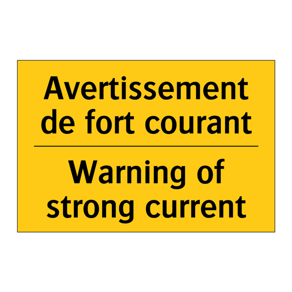 Avertissement de fort courant - Warning of strong current