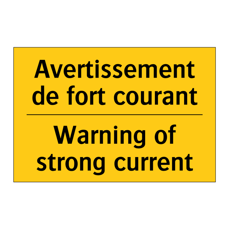 Avertissement de fort courant - Warning of strong current
