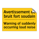 Avertissement de bruit fort soudain /.../ - Warning of suddenly occurring  /.../