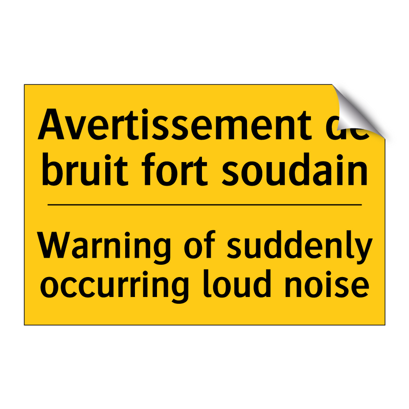 Avertissement de bruit fort soudain /.../ - Warning of suddenly occurring  /.../