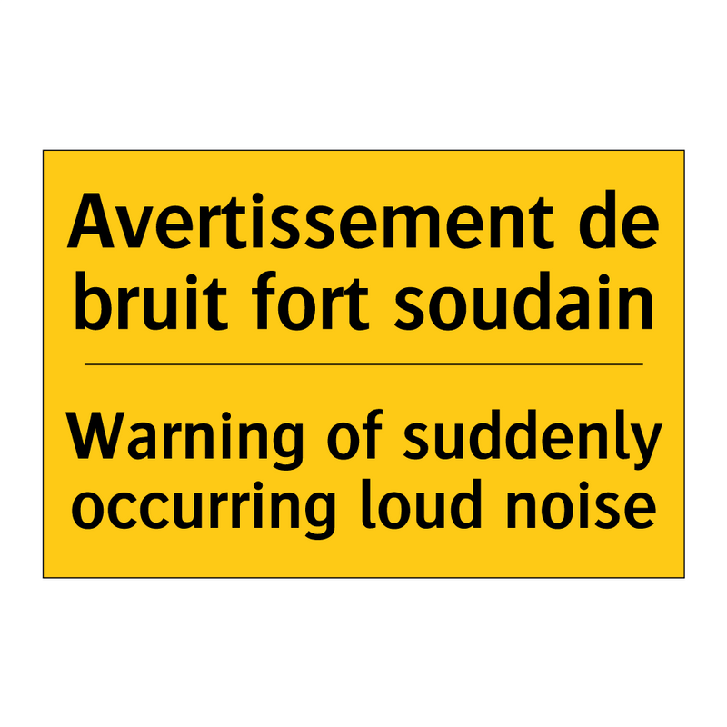 Avertissement de bruit fort soudain /.../ - Warning of suddenly occurring  /.../