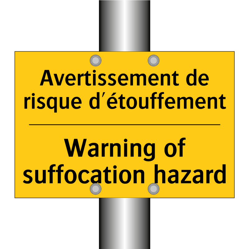 Avertissement de risque d'étouffement /.../ - Warning of suffocation hazard