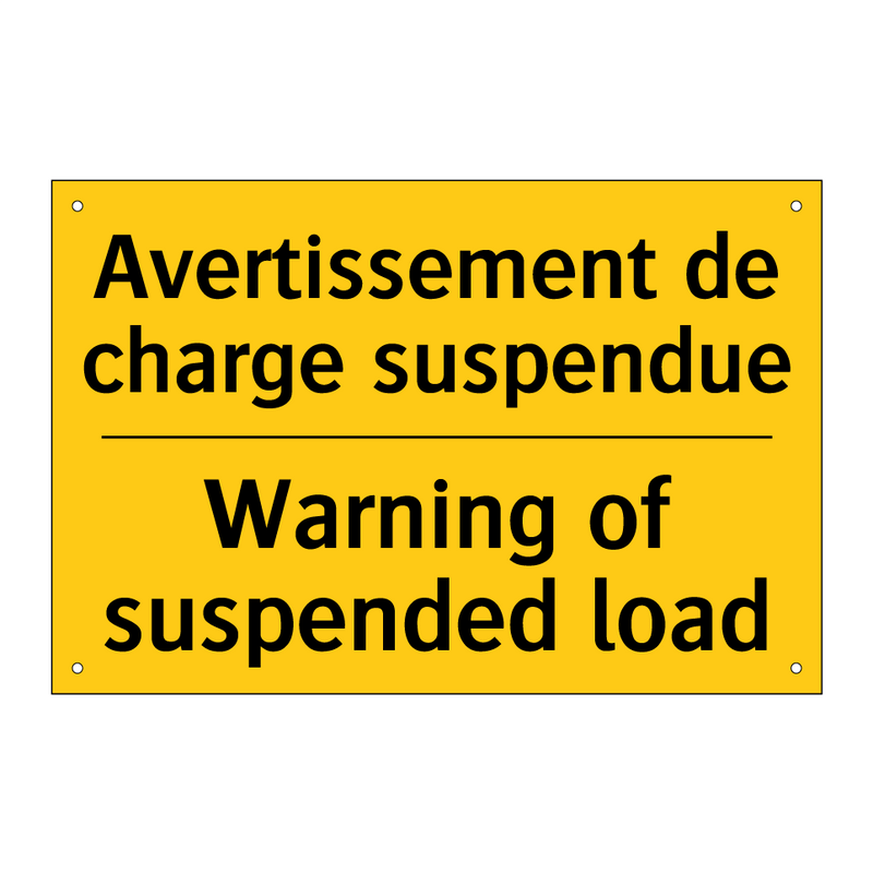 Avertissement de charge suspendue /.../ - Warning of suspended load
