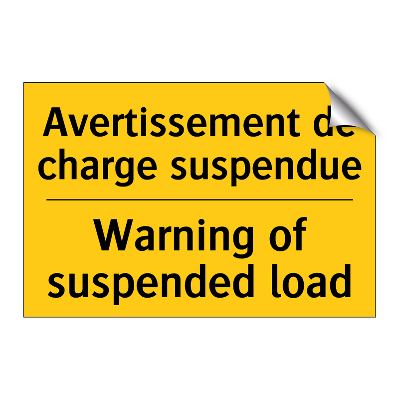 Avertissement de charge suspendue /.../ - Warning of suspended load