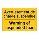 Avertissement de charge suspendue /.../ - Warning of suspended load