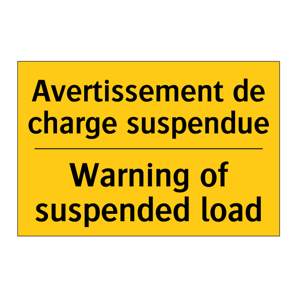Avertissement de charge suspendue /.../ - Warning of suspended load
