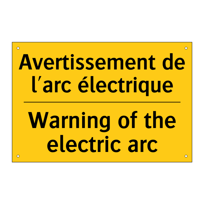 Avertissement de l'arc électrique /.../ - Warning of the electric arc