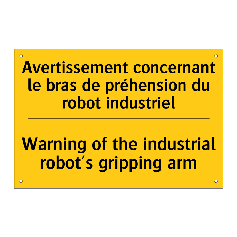 Avertissement concernant le bras  /.../ - Warning of the industrial robot's  /.../
