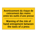 Avertissement du risque de coincement  /.../ - Warning of the risk of hand entrapment  /.../
