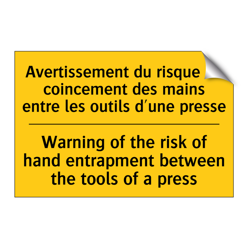 Avertissement du risque de coincement  /.../ - Warning of the risk of hand entrapment  /.../