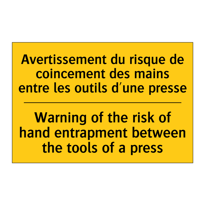 Avertissement du risque de coincement  /.../ - Warning of the risk of hand entrapment  /.../