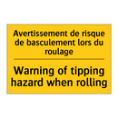 Avertissement de risque de basculement  /.../ - Warning of tipping hazard when  /.../