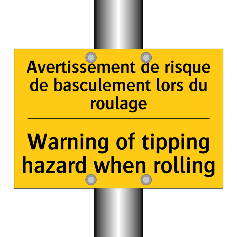 Avertissement de risque de basculement  /.../ - Warning of tipping hazard when  /.../