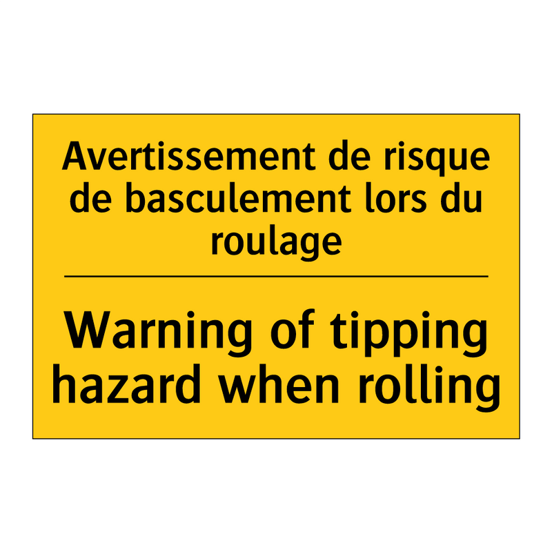 Avertissement de risque de basculement  /.../ - Warning of tipping hazard when  /.../