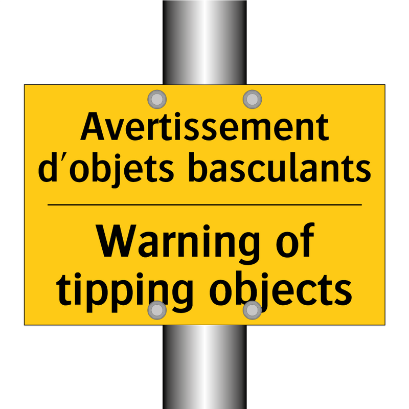 Avertissement d'objets basculants /.../ - Warning of tipping objects