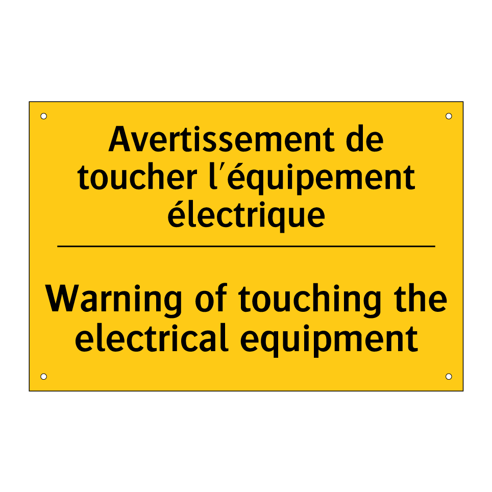 Avertissement de toucher l'équipement  /.../ - Warning of touching the electrical  /.../