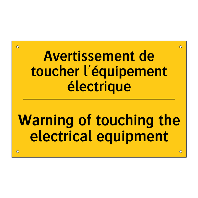 Avertissement de toucher l'équipement  /.../ - Warning of touching the electrical  /.../